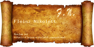 Fleisz Nikolett névjegykártya